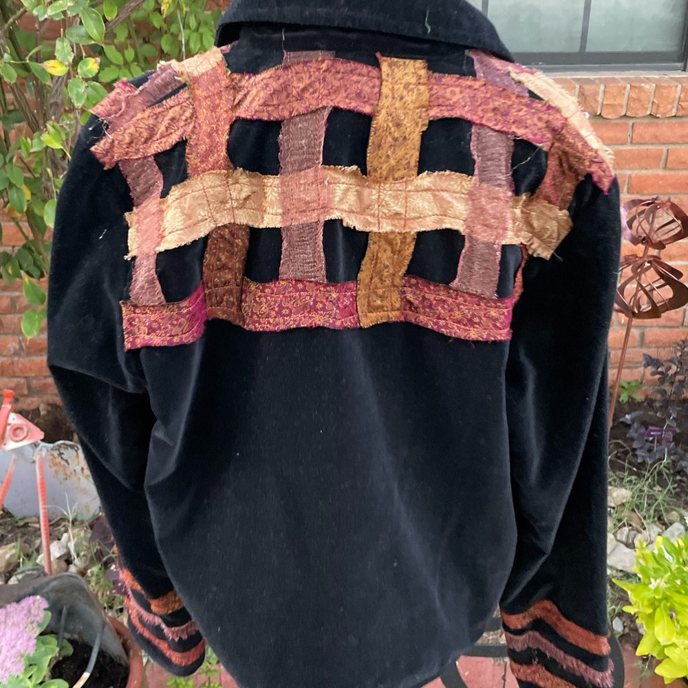 Yak Magik ~ Medium ~ Vtg ~ Black/Gold • Velvet ~ Silk Ribbons/ Fringe ~ Jacket - Picture 6 of 14